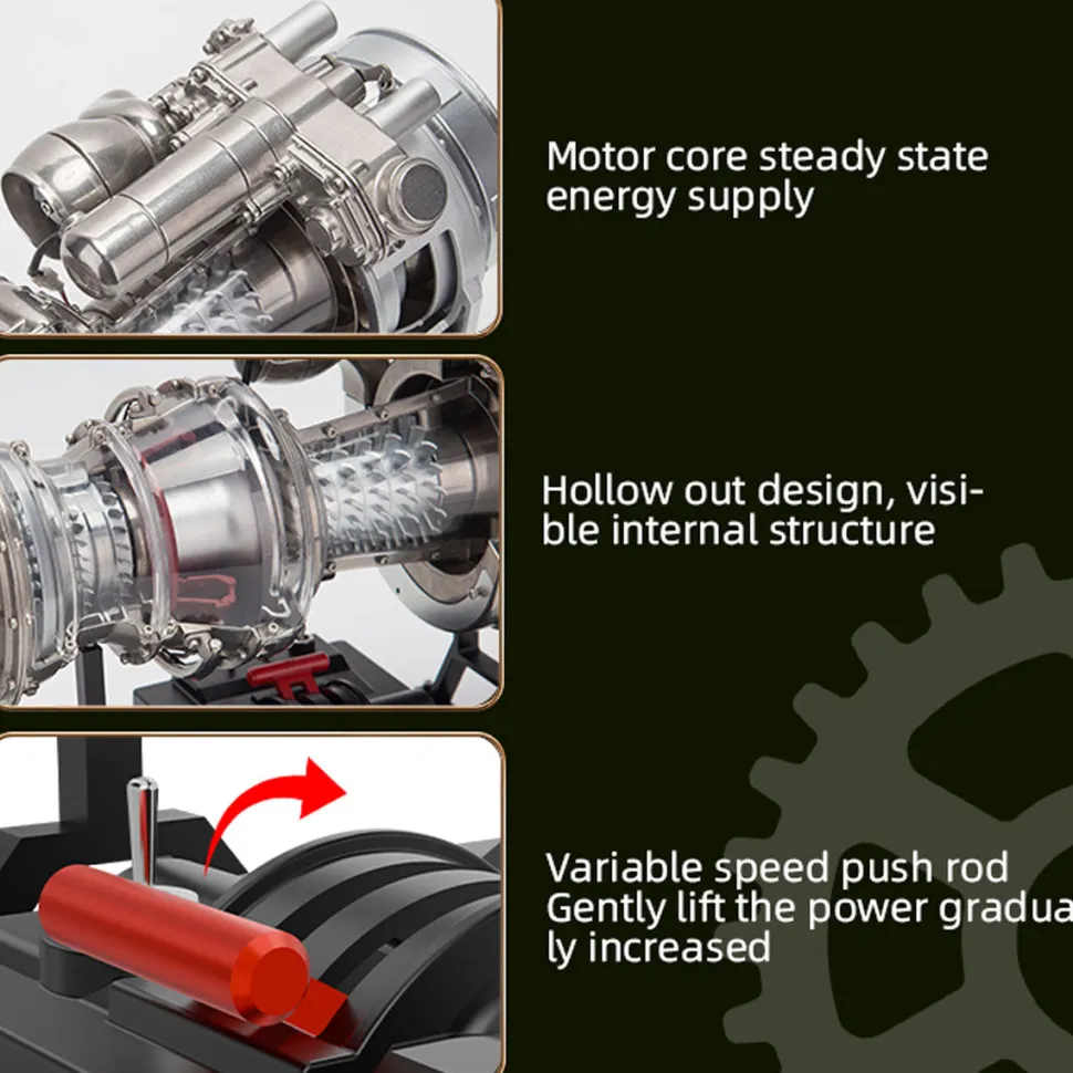 T700 Turboshaft Engine Model Kit that Works - Build Your Own Turboshaft Engine - TECHING 1/4 Metal Simulation Electric Military Helicopter Turboshaft Engine Model DM136