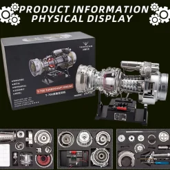 T700 Turboshaft Engine Model Kit that Works - Build Your Own Turboshaft Engine - TECHING 1/4 Metal Simulation Electric Military Helicopter Turboshaft Engine Model DM136