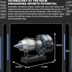 Turbofan Engine Model Kit that Works - Build Your Own Turbofan Engine - TECHING 1/12 Full Metal Dual-Spool Turbofan Engine Model Kit 300+PCS
