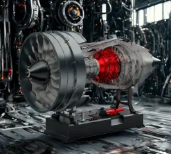 Turbofan Engine Model Kit that Works - Build Your Own Turbofan Engine - TECHING 1/12 Full Metal Dual-Spool Turbofan Engine Model Kit 300+PCS