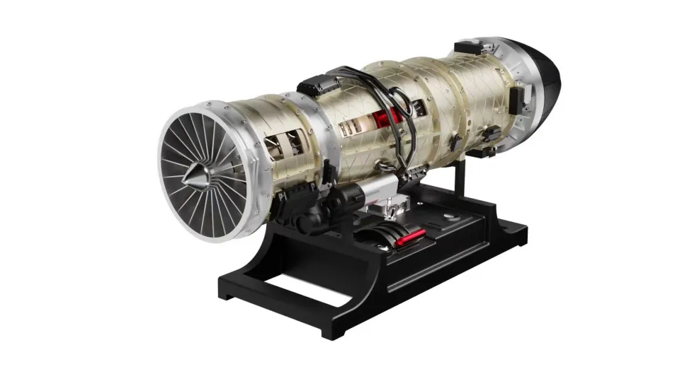 Turbofan Engine Model Kit that Works - Build Your Own Turbofan Engine - TECHING 1/10 Full Metal Electric Turbojet Engine Small Bypass Ratio Twin Rotor Aircraft Model DM135 600+Pcs