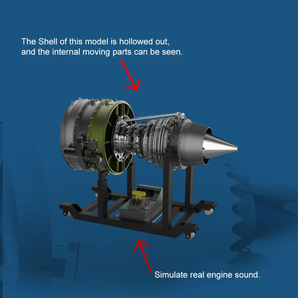 Turbofan Engine Model Kit that Works - Build Your Own Turbofan Engine - TECHING 1/10 Full Metal Dual-Spool Turbofan Engine Aircraft Jet Engine Model 1000+Pcs