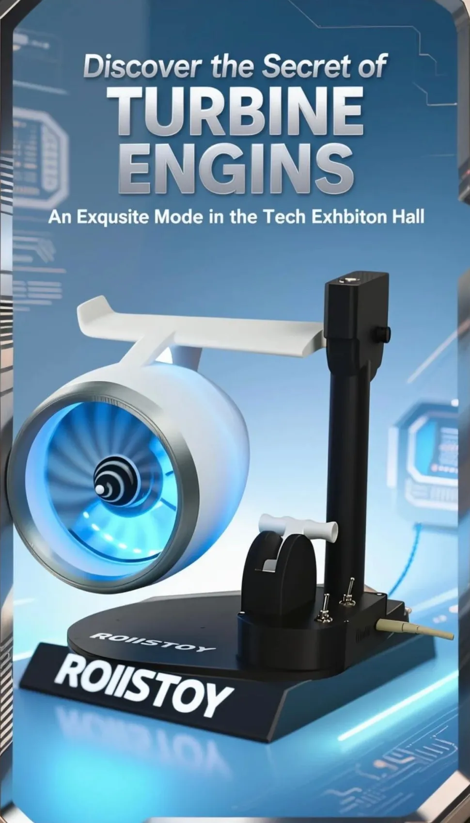 Turbo Jet Engine Desktop Fan High-Speed Cooling with Futuristic Design