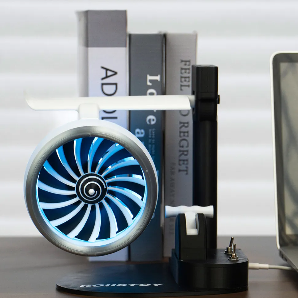Turbo Jet Engine Desktop Fan High-Speed Cooling with Futuristic Design