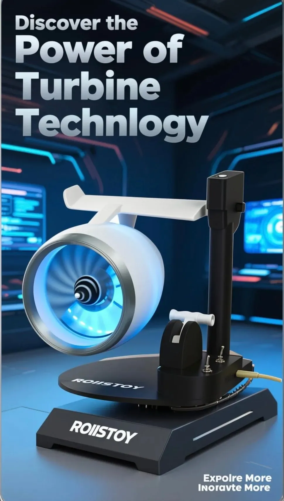 Turbo Jet Engine Desktop Fan High-Speed Cooling with Futuristic Design