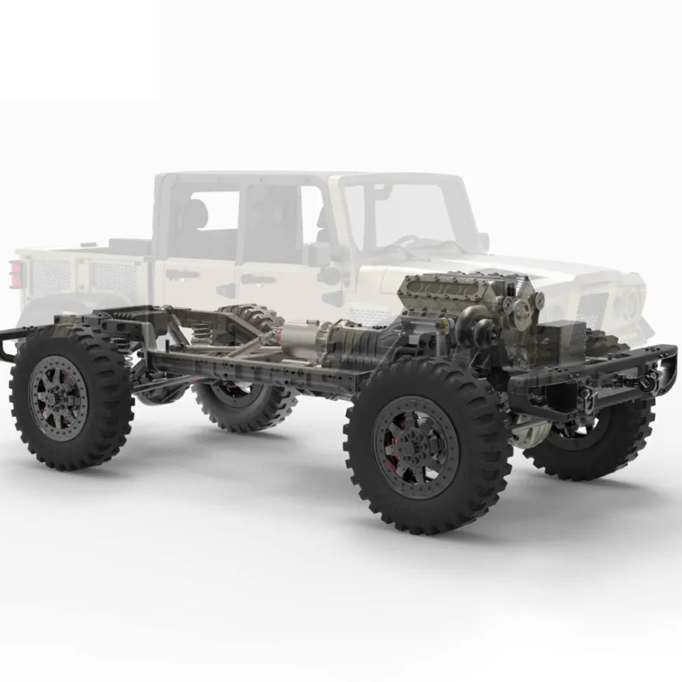 TWOLF TW-715 V8 Engine Powered 1:10 Scale RC Off-road 4WD 4-Door Pickup Truck Vehicle Crawler Kit