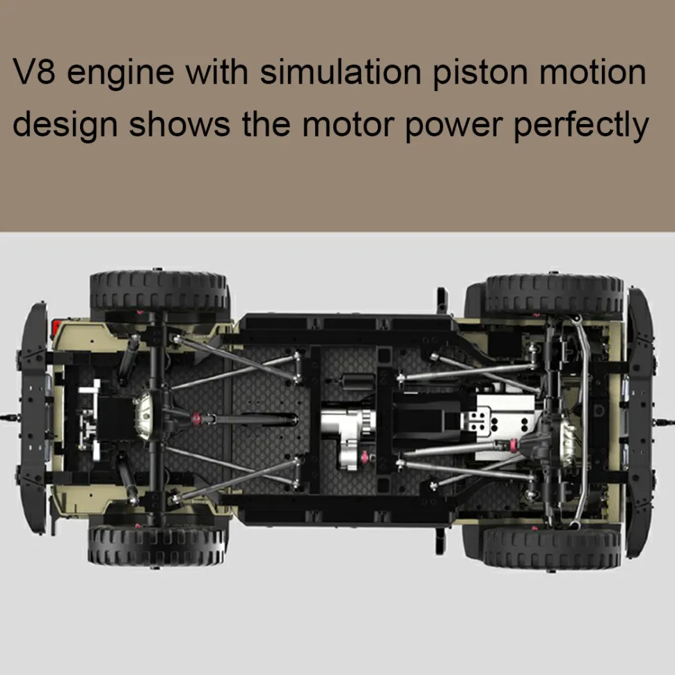 TWOLF TW-715 V8 Engine Powered 1:10 Scale RC Off-road 4WD 4-Door Pickup Truck Vehicle Crawler Kit with Electronic Equipment