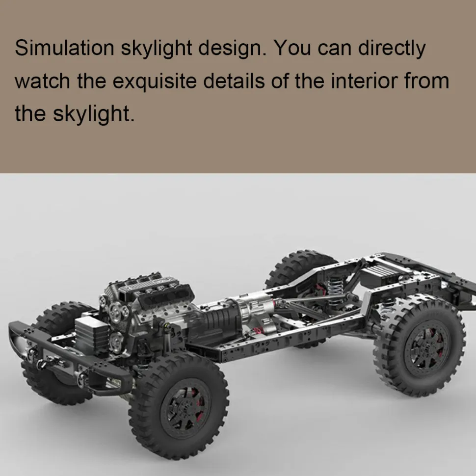 TWOLF TW-715 V8 Engine Powered 1:10 Scale RC Off-road 4WD 4-Door Pickup Truck Vehicle Crawler Kit with Electronic Equipment