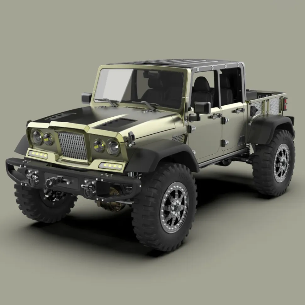 TWOLF TW-715 V8 Engine Powered 1:10 Scale RC Off-road 4WD 4-Door Pickup Truck Vehicle Crawler Kit with Electronic Equipment