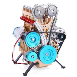 V4 Car Engine Assembly Kit Full Metal 4 Cylinder Car Engine Building Kit