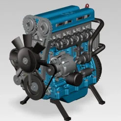 V4 Car Engine Assembly Kit Full Metal 4 Cylinder Car Engine Building Kit