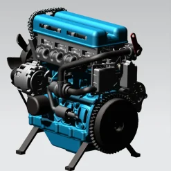 V4 Car Engine Assembly Kit Full Metal 4 Cylinder Car Engine Building Kit