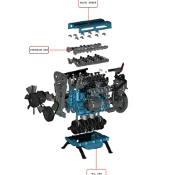 V4 Car Engine Assembly Kit Full Metal 4 Cylinder Car Engine Building Kit
