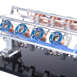 V8 Electromagnetic Engine 5V 4W 8 Coils High Speed V-Shaped Automobile Engine Model for Gift Collection