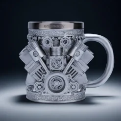 V8 Engine Coffee Cup with Stainless Steel Liner Creative Gift