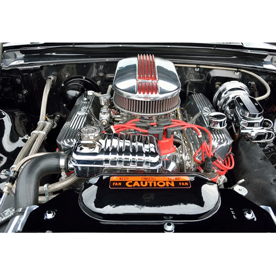 V8 Engine Fan Radiator Motor Hood Kit for 1/10 RC Car GRC 1976 F76 Motor