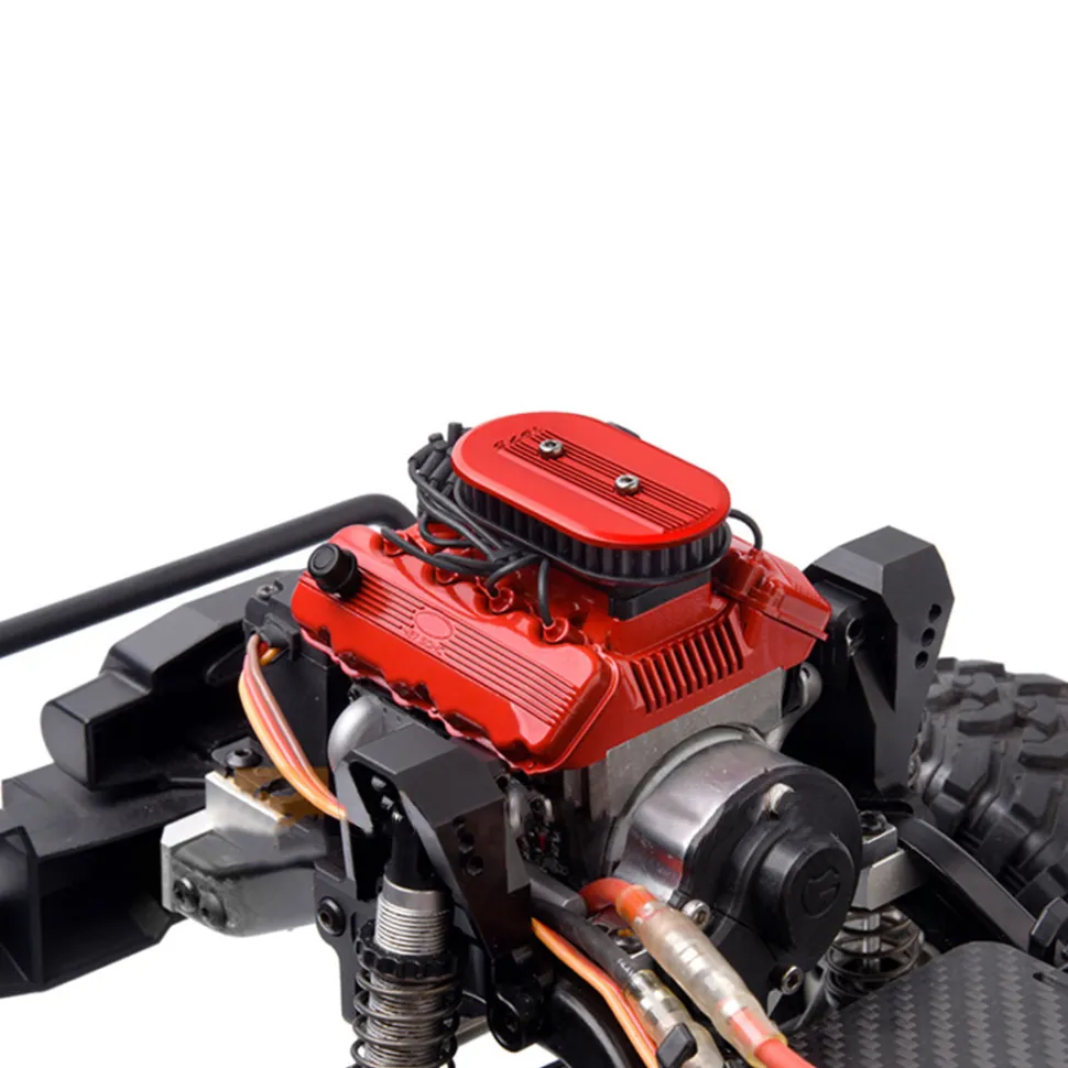 V8 Engine Fan Radiator Motor Hood Kit for 1/10 RC Car GRC 1976 F76 Motor