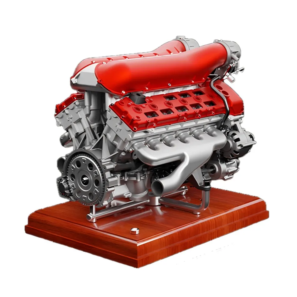 V12 Engine Model Kit that Works - Build Your Own V12 Engine - TECHING 1/4 Supercar V12 Engine Model Kit with Synchronized Throttle Sound Effects 800+PCS