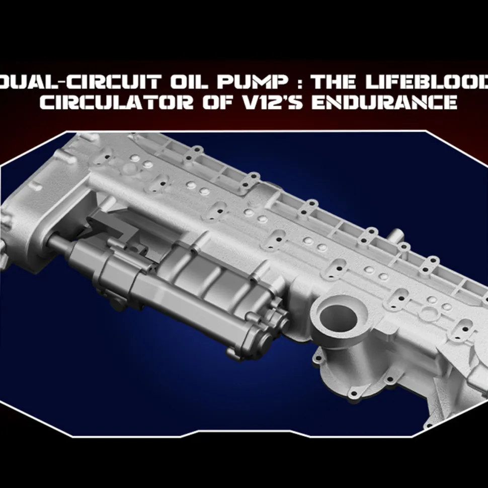V12 Engine Model Kit that Works - Build Your Own V12 Engine - TECHING 1/4 Supercar V12 Engine Model Kit with Synchronized Throttle Sound Effects 800+PCS