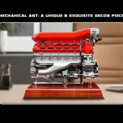 V12 Engine Model Kit that Works - Build Your Own V12 Engine - TECHING 1/4 Supercar V12 Engine Model Kit with Synchronized Throttle Sound Effects 800+PCS