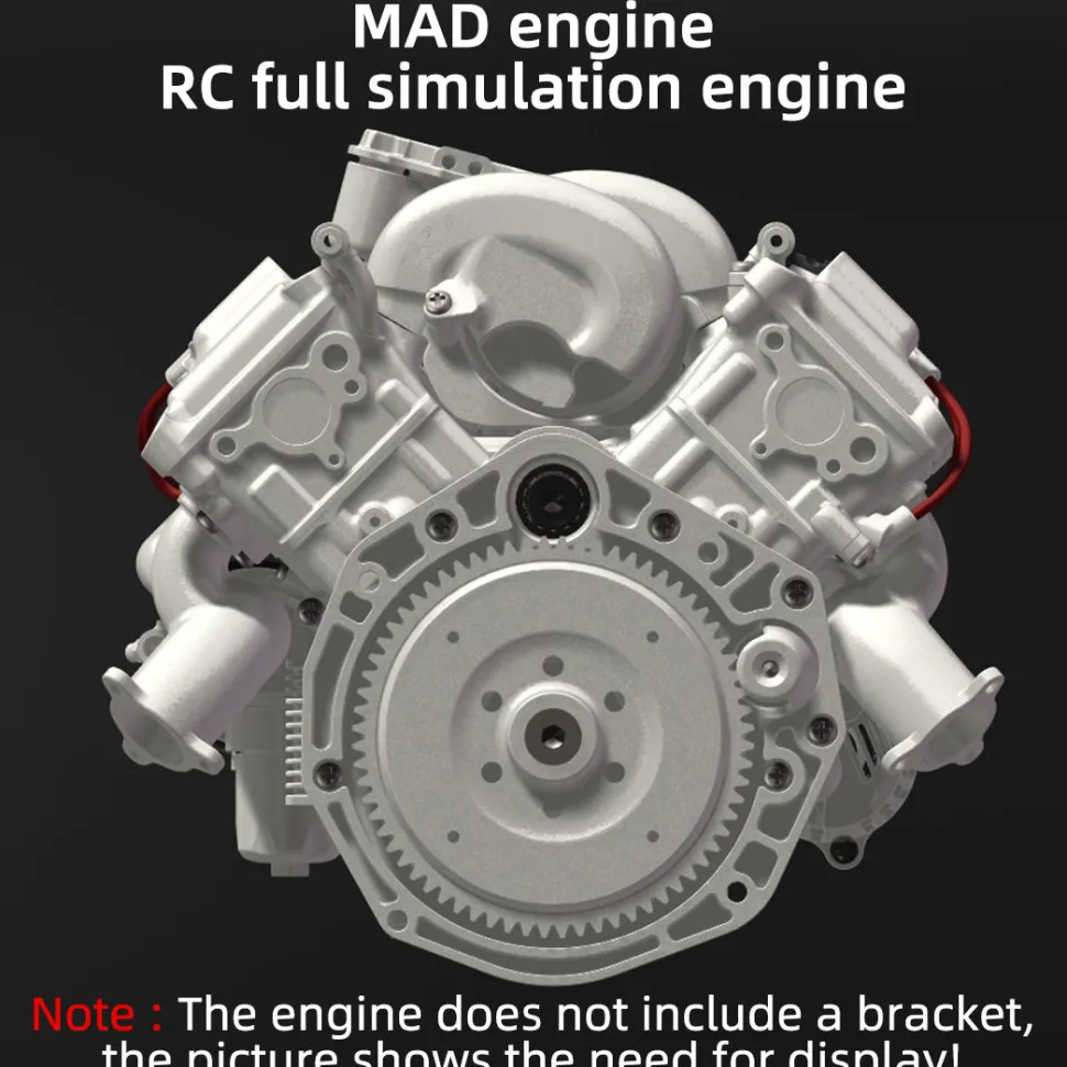 V8 Engine Model Kit that Works - Build Your Own V8 Engine - Paint Your Own V8 Engine -MAD RC V8 Engine for Capra VS4-10 Pro