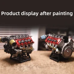 V8 Engine Model Kit that Works - Build Your Own V8 Engine - Paint Your Own V8 Engine -MAD RC V8 Engine for Capra VS4-10 Pro