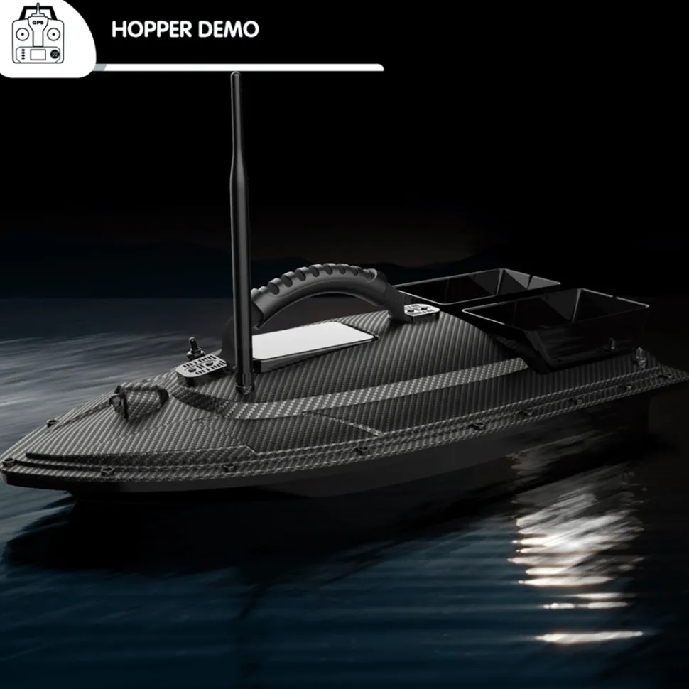 V070 GPS RC Bait Boat – 12000mAh, 500m Range, 1.5kg Dual-Hopper, 40 Waypoints