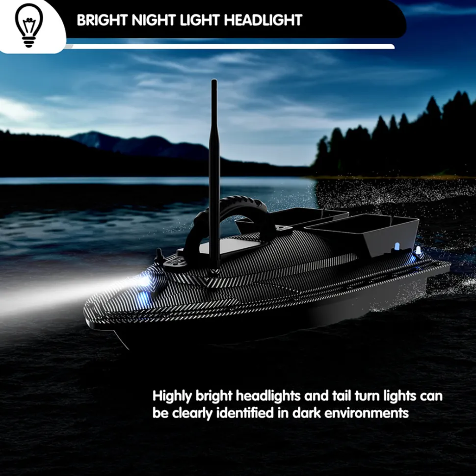 V070 GPS RC Bait Boat – 12000mAh, 500m Range, 1.5kg Dual-Hopper, 40 Waypoints