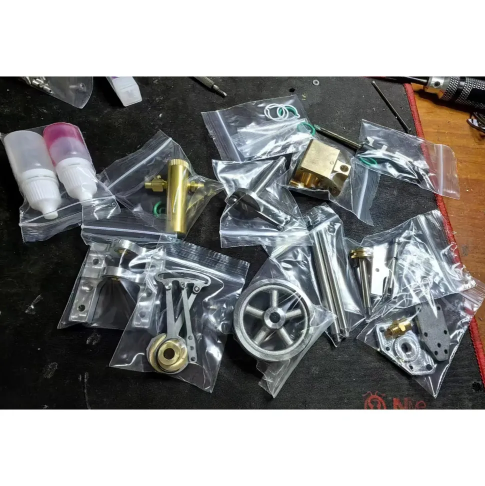 V1313 Mini Vertical Single-Cylinder Steam Engine Model with Reversing Mechanism Steam-Powered Mechanical Model