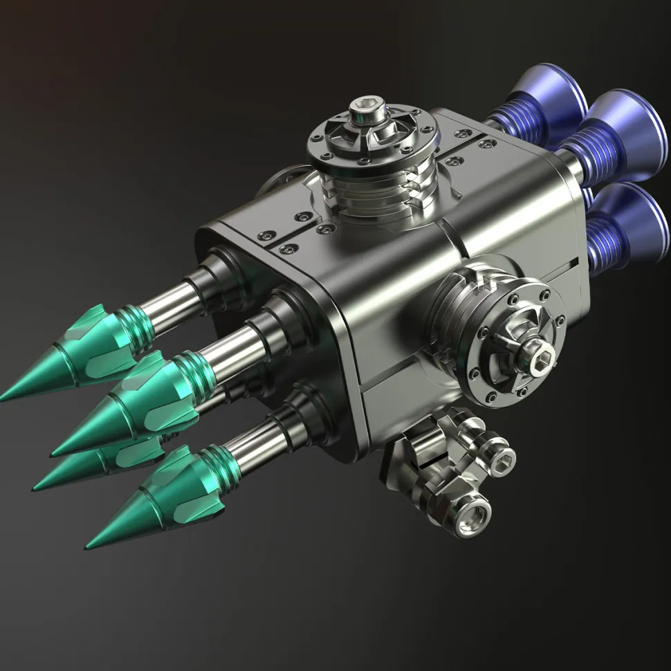 Weapons Accessories for Mechanical War Spider 3D Assembly Model Kit