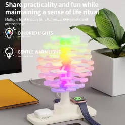Wireless Fast Charging Spiral Tree Night Light – Creative Desktop Lamp, Ambient Bedroom Decor