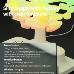 Wireless Fast Charging Spiral Tree Night Light – Creative Desktop Lamp, Ambient Bedroom Decor