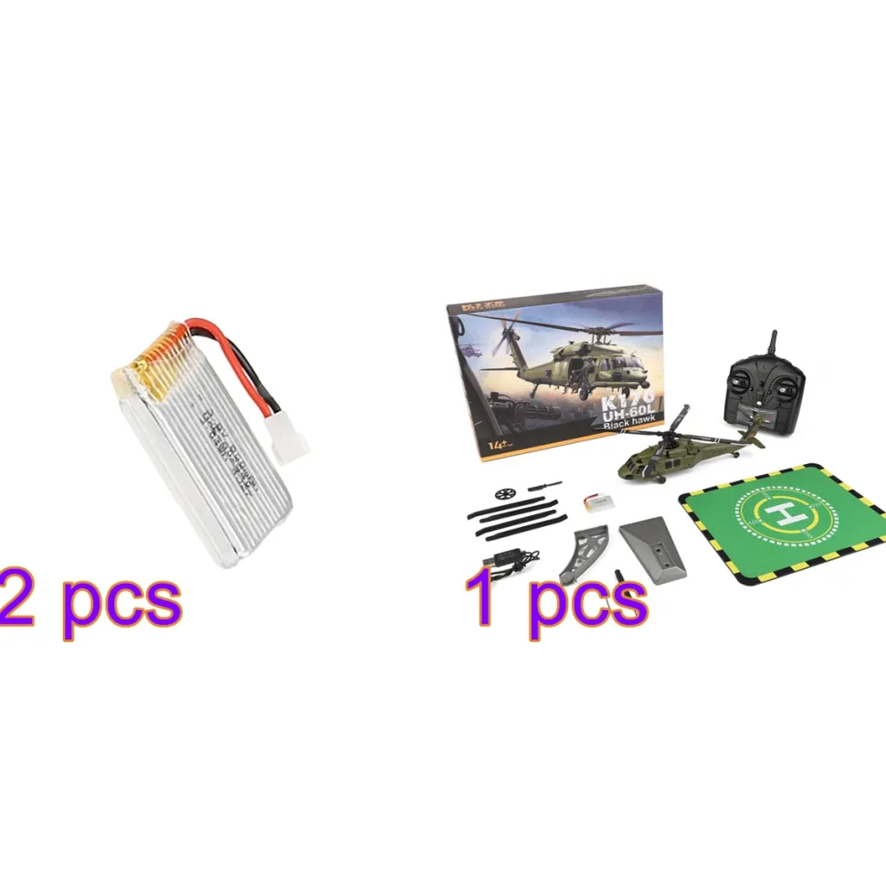 WL K170 Black Hawk UH-60L 170 Size 2.4G 4CH Flybarless RC Helicopter with Adjustable Left and right Hand Throttle (RTF Version)