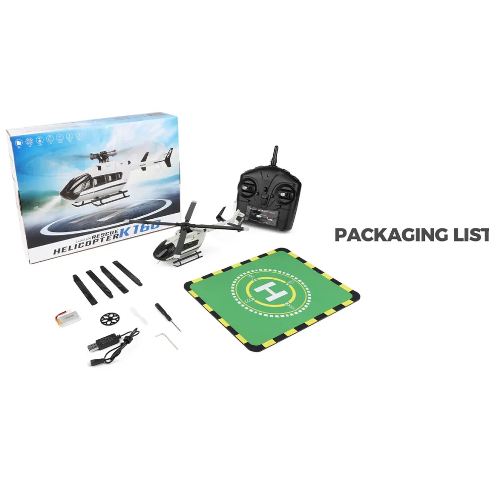 WL-K160 EC-145 160-Class 4-Prop 4CH Flybarless RC Helicopter with Adjustable Throttle