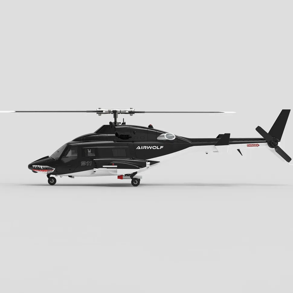 WOLFBUSH AW-911 Airwolf 1/34 2.4G 9CH Flybarless RC Helicopter Model with 6G/3D Stunt Mode and GPS