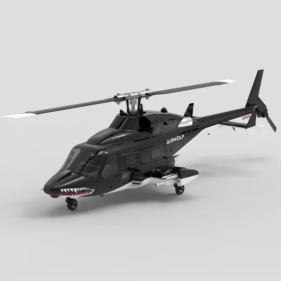 WOLFBUSH AW-911 Airwolf 1/34 2.4G 9CH Flybarless RC Helicopter Model with 6G/3D Stunt Mode and GPS
