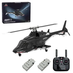 WOLFBUSH AW-911 Airwolf 1/34 2.4G 9CH Flybarless RC Helicopter Model with 6G/3D Stunt Mode and GPS