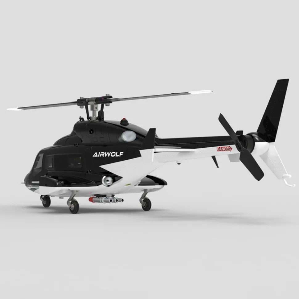 WOLFBUSH AW-911 Airwolf 1/34 2.4G 9CH Flybarless RC Helicopter Model with 6G/3D Stunt Mode and GPS