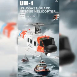 WOLFBUSH F07S UH-1 Huey – 6CH Brushless GPS RC Helicopter