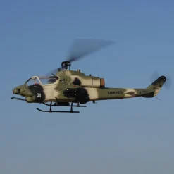WOLFBUSH&ROBAN AH-1W Cobra 470-Class RC Helicopter-2.4G 6CH Dual-Rotor RC Military Model with GPS Positioning, Synchronized Turret & Left/Right-Hand Control RTF