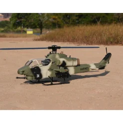 WOLFBUSH&ROBAN AH-1W Cobra 470-Class RC Helicopter-2.4G 6CH Dual-Rotor RC Military Model with GPS Positioning, Synchronized Turret & Left/Right-Hand Control RTF