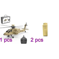 WOLFBUSH & YU XIANG F11-N AH64 Apache RC Helicopter – 1/32 Scale 2.4G 6CH Coaxial Dual Rotor with Optical Flow Altitude Hold