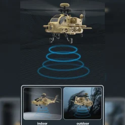 WOLFBUSH & YU XIANG F11-N AH64 Apache RC Helicopter – 1/32 Scale 2.4G 6CH Coaxial Dual Rotor with Optical Flow Altitude Hold