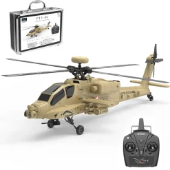 WOLFBUSH & YU XIANG F11-N AH64 Apache RC Helicopter – 1/32 Scale 2.4G 6CH Coaxial Dual Rotor with Optical Flow Altitude Hold
