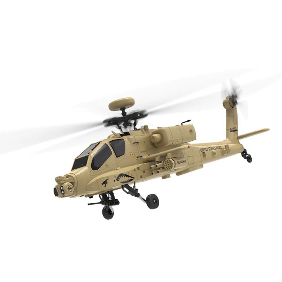 WOLFBUSH & YU XIANG F11-N AH64 Apache RC Helicopter – 1/32 Scale 2.4G 6CH Coaxial Dual Rotor with Optical Flow Altitude Hold