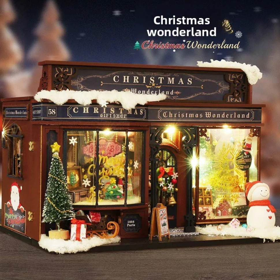 Wooden DIY Christmas Wonderland Miniature House Model Kit