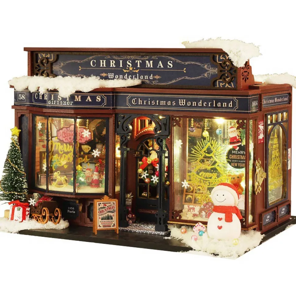 Wooden DIY Christmas Wonderland Miniature House Model Kit