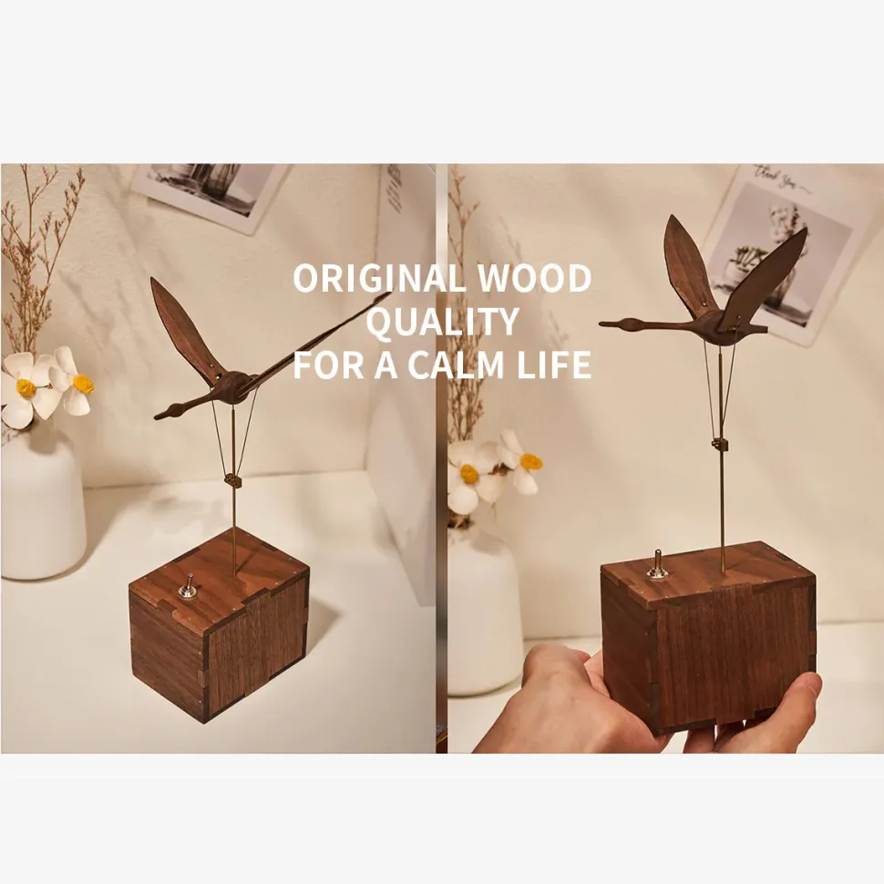 Wooden Flying Swan Music Box Dynamic Model
