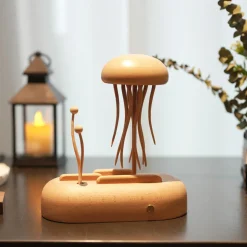 Wooden Jellyfish Bionic Ocean Creature Model – Dynamic Desktop Stress Relief Display