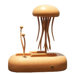 Wooden Jellyfish Bionic Ocean Creature Model – Dynamic Desktop Stress Relief Display